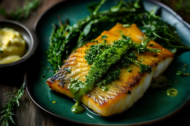 Golden Seared Cod with Herb Butter Sauce
