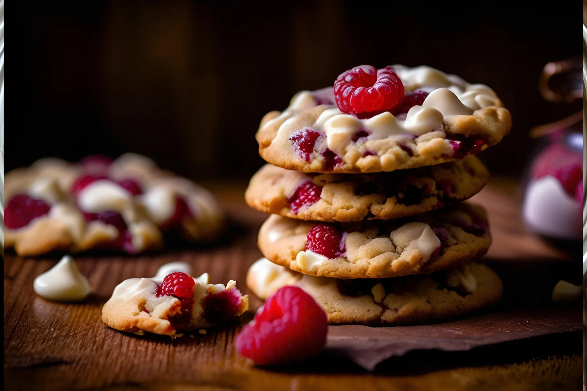 Gooey Raspberry White Chocolate Cookies Recipe