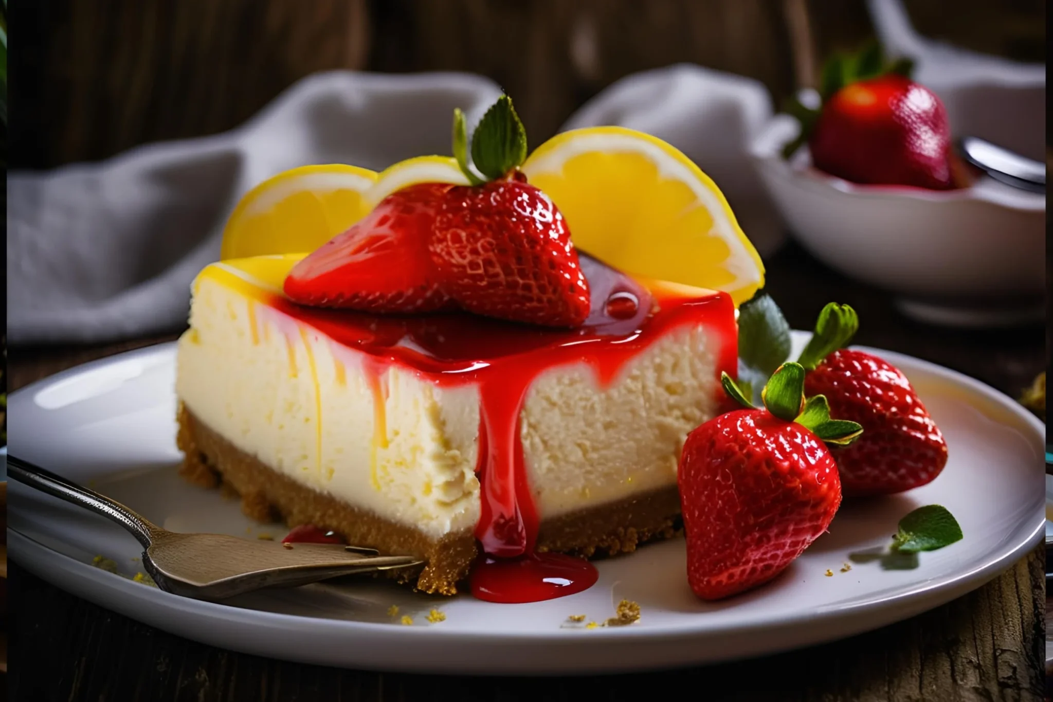 Luscious Strawberry Lemon Cheesecake Recipe