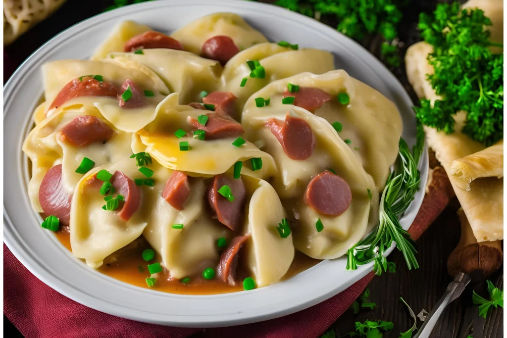 Slow Cooker Pierogi and Kielbasa Casserole