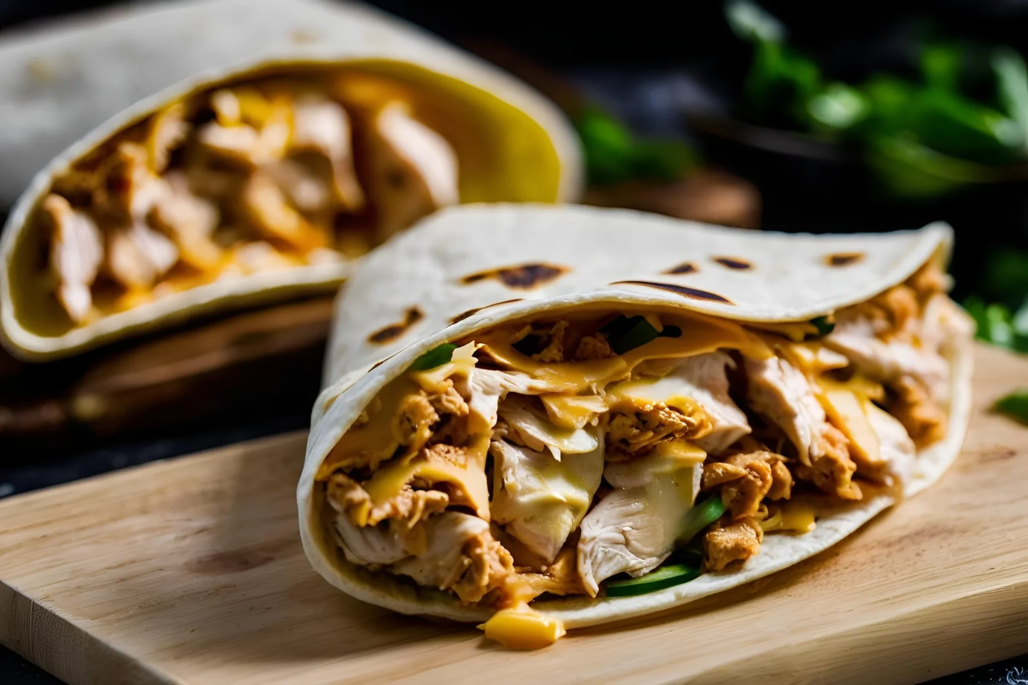 Cheesy Garlic Chicken Wraps Recipe