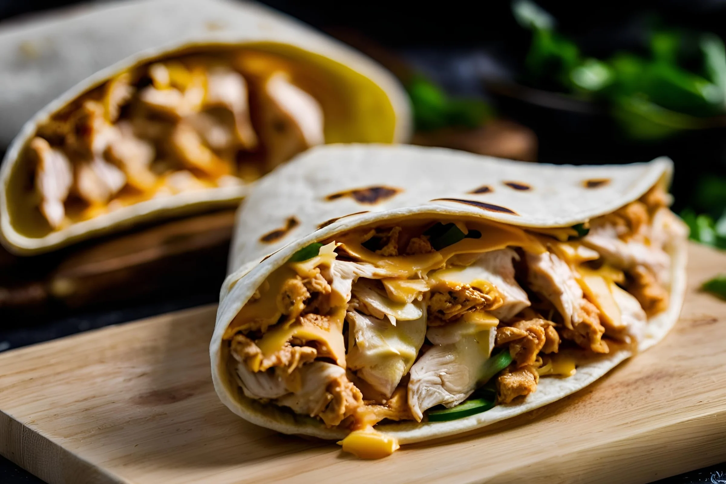 Cheesy Garlic Chicken Wraps Recipe