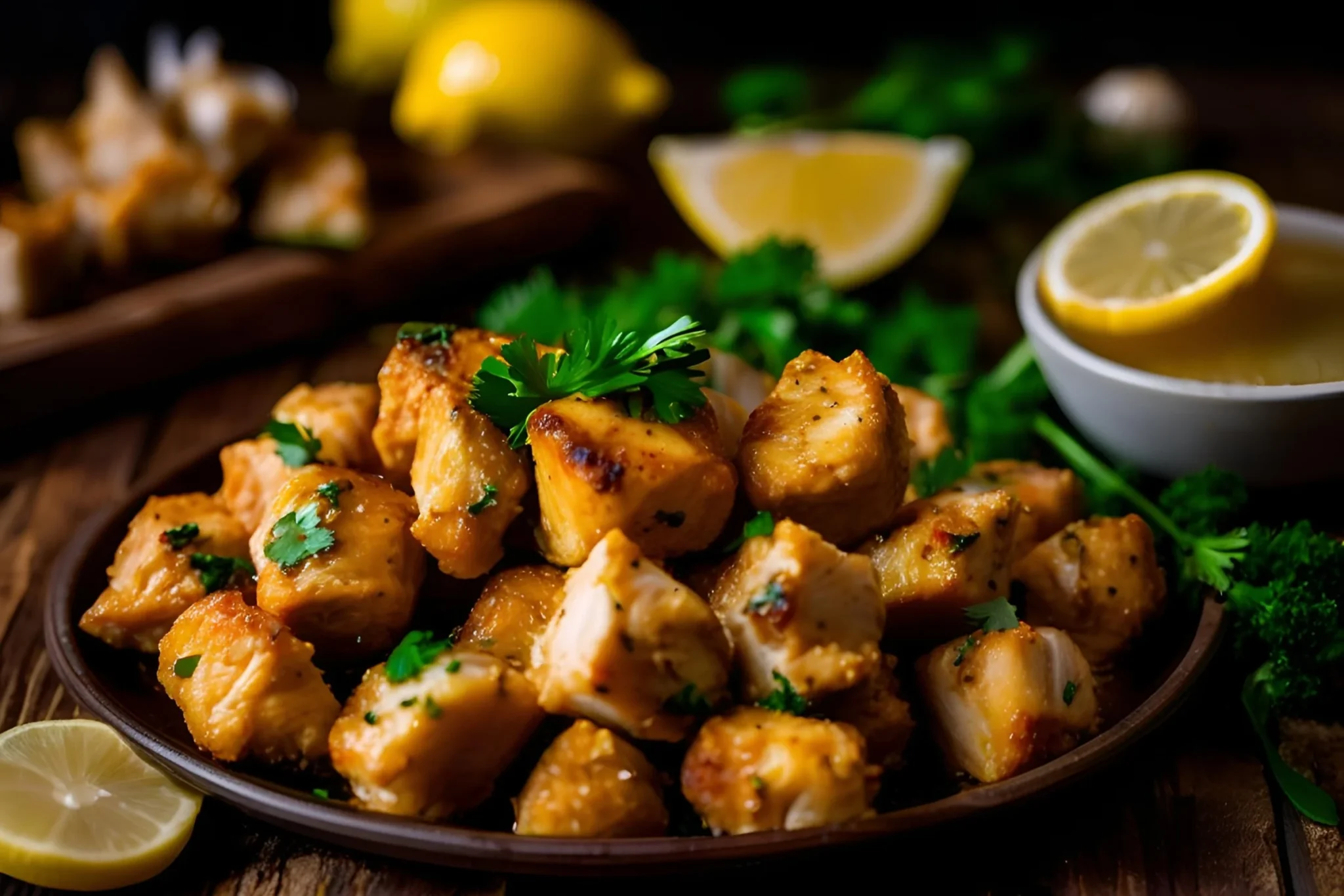 Lemon Garlic Chicken Bites Recipe
