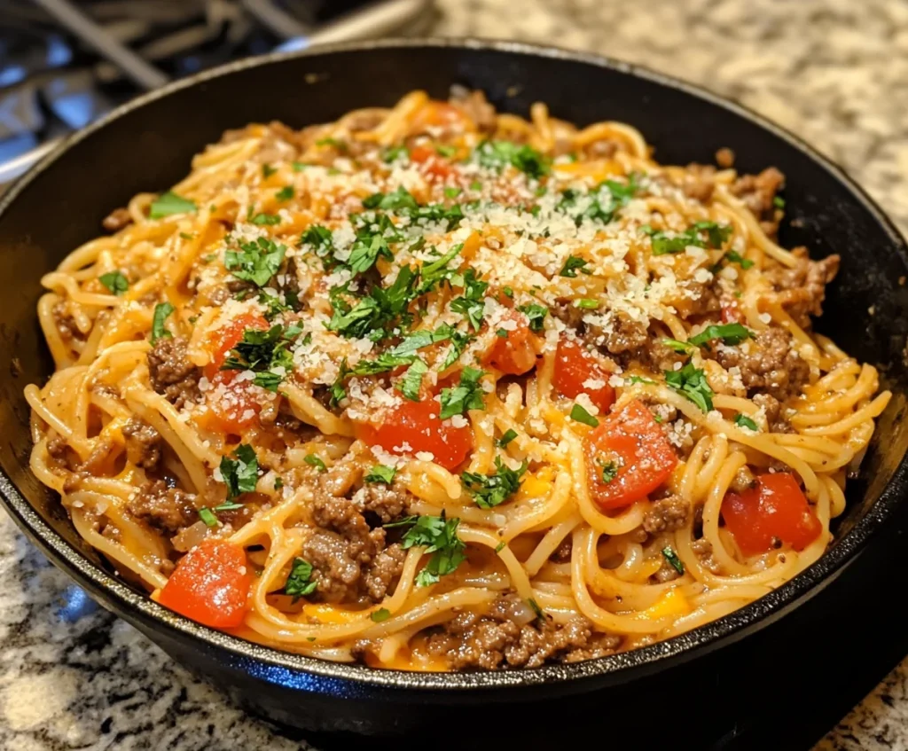 Cheeseburger Pasta Skillet Recipe