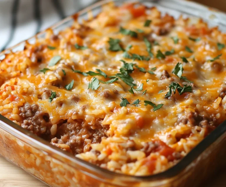 Cheesy Hamburger Rice Casserole Recipe