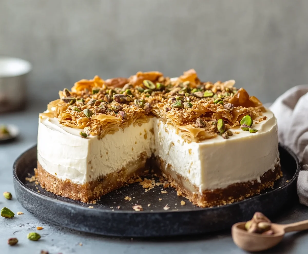 Honey Pistachio Baklava Cheesecake Recipe