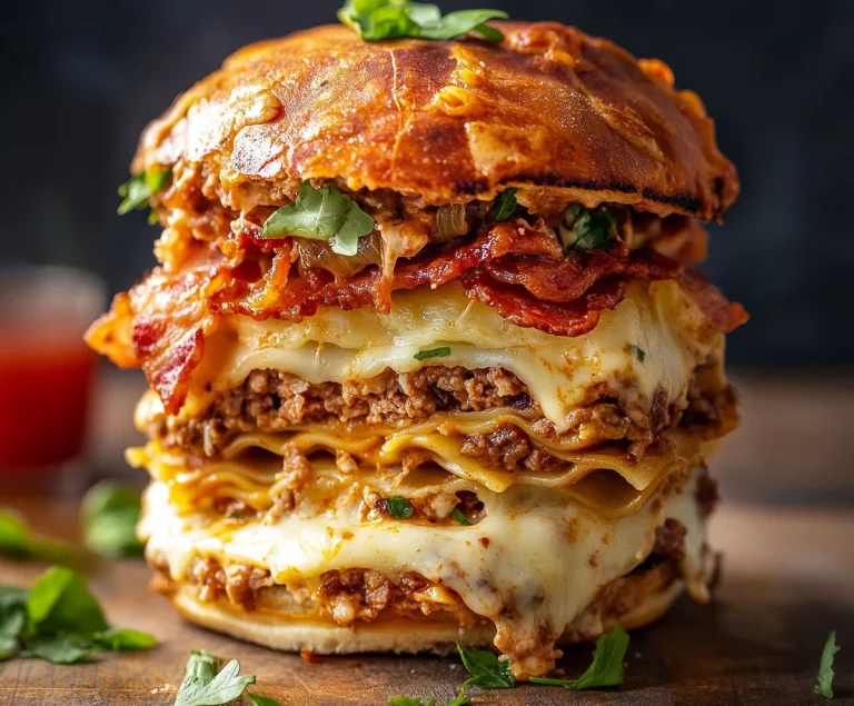 Turkey Bacon Lasagna Burger recipe