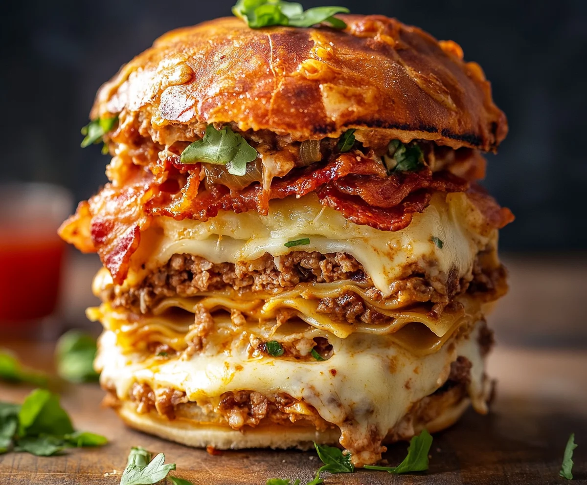 Turkey Bacon Lasagna Burger recipe