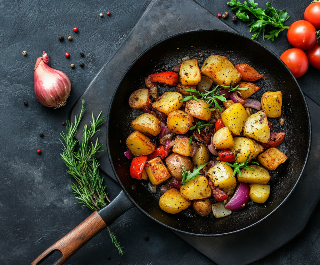 Easy Pan Fried Potatoes and Onions