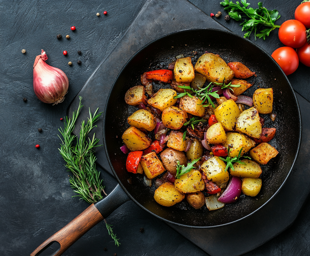 Easy Pan Fried Potatoes and Onions
