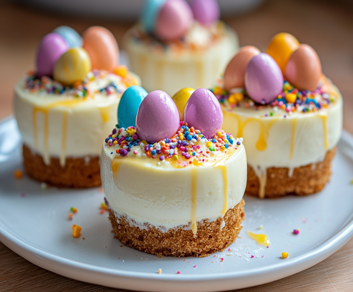 Mini Easter Egg Cheesecakes
