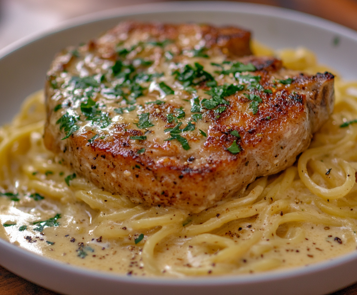Easy Pork Chop Alfredo Recipe