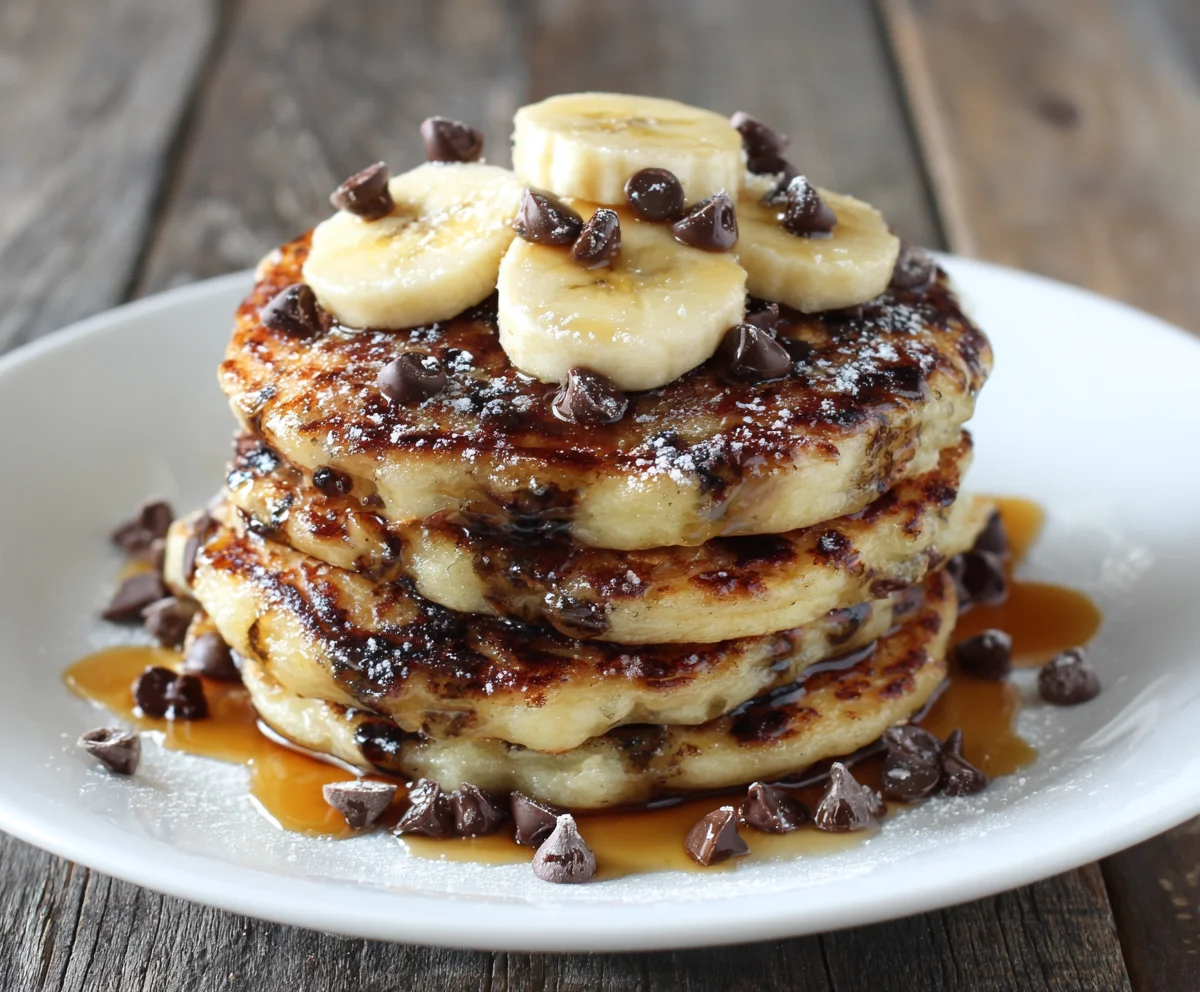Banana Chocolate Chip Pancakes