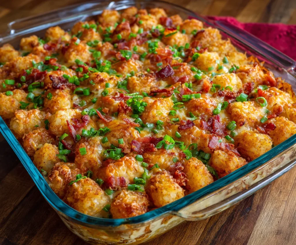 Chicken Bacon Ranch Tater Tot Casserole