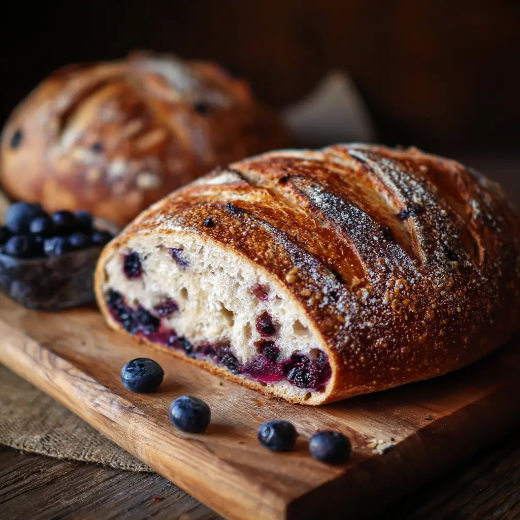 lemon blueberry sourdough bread