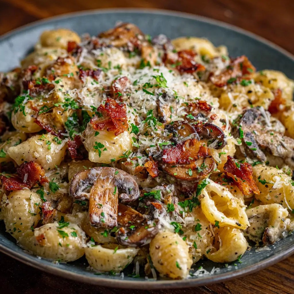 Creamy Bacon Mushroom Pasta