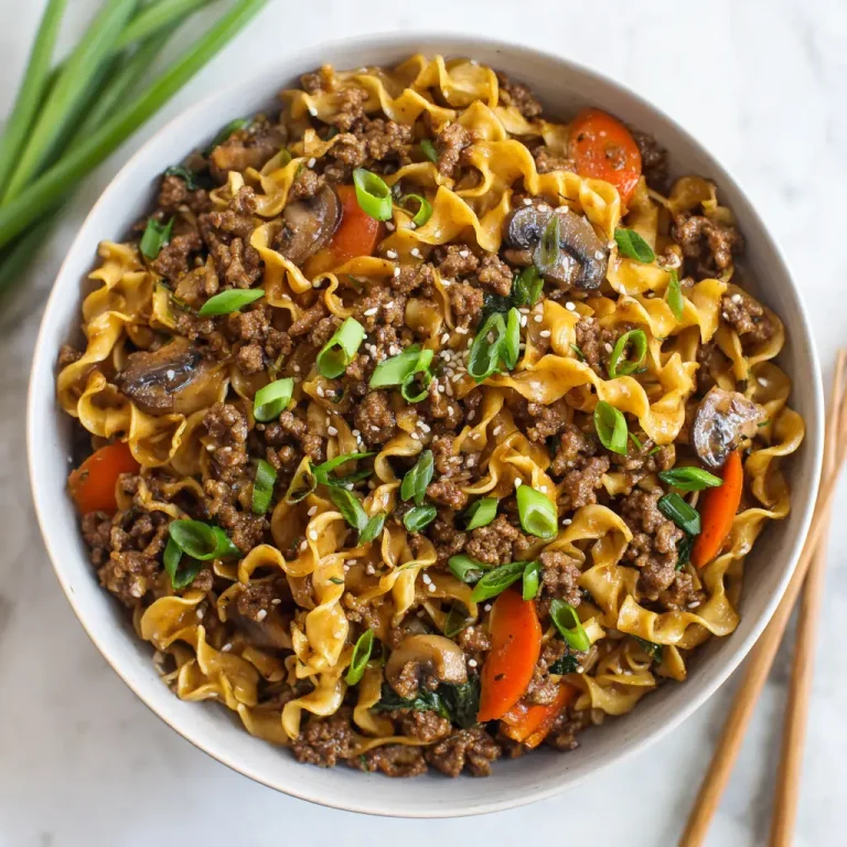 Easy Mongolian Ground Beef Noodles