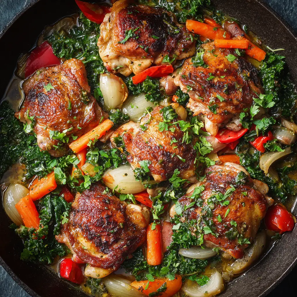 Braised Chicken Thighs with Vegetable