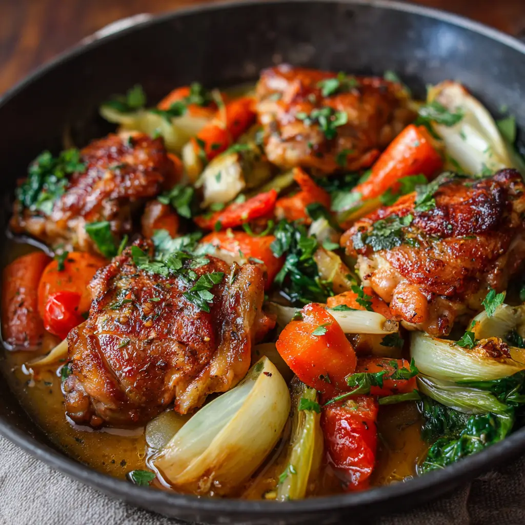 Braised Chicken Thighs with Vegetable