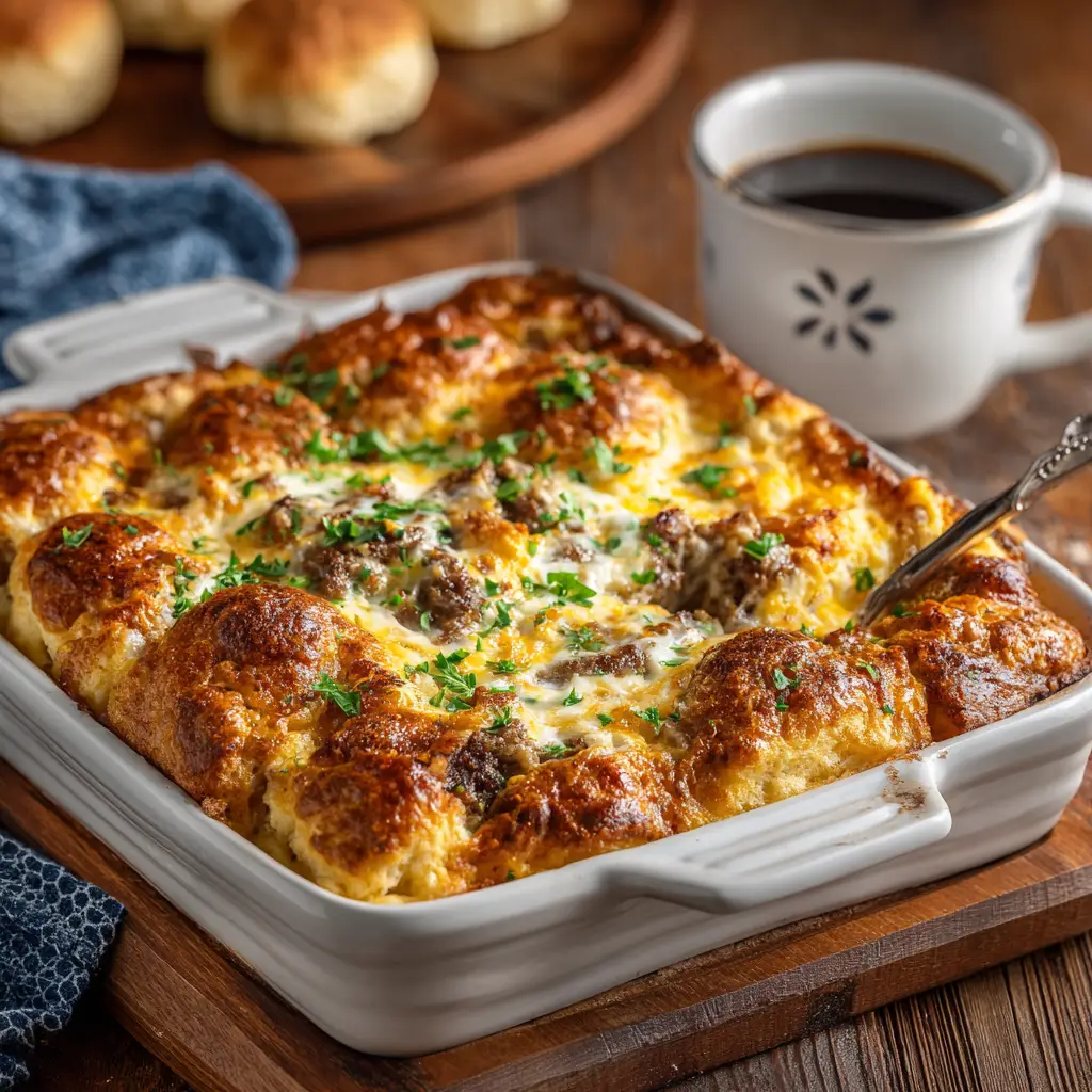 Breakfast Casserole with Biscuits
