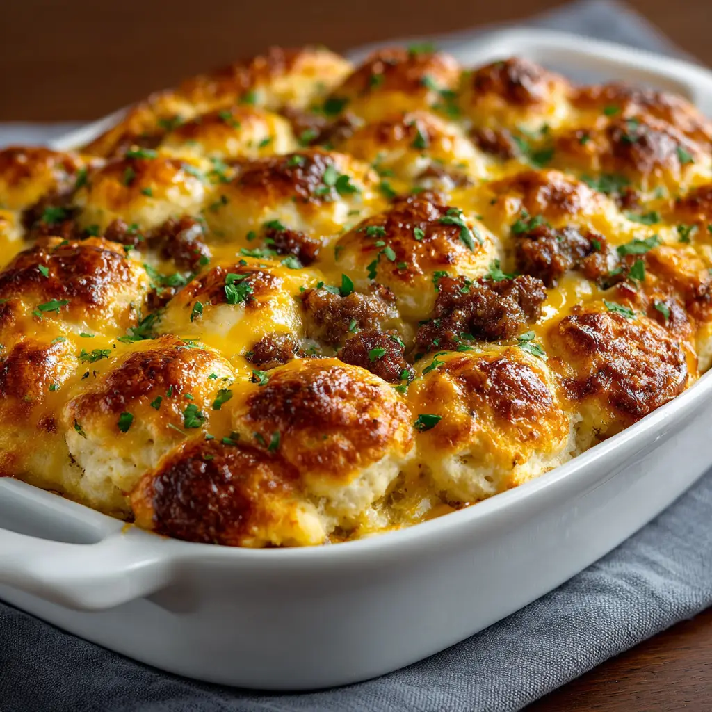 Breakfast Casserole with Biscuits