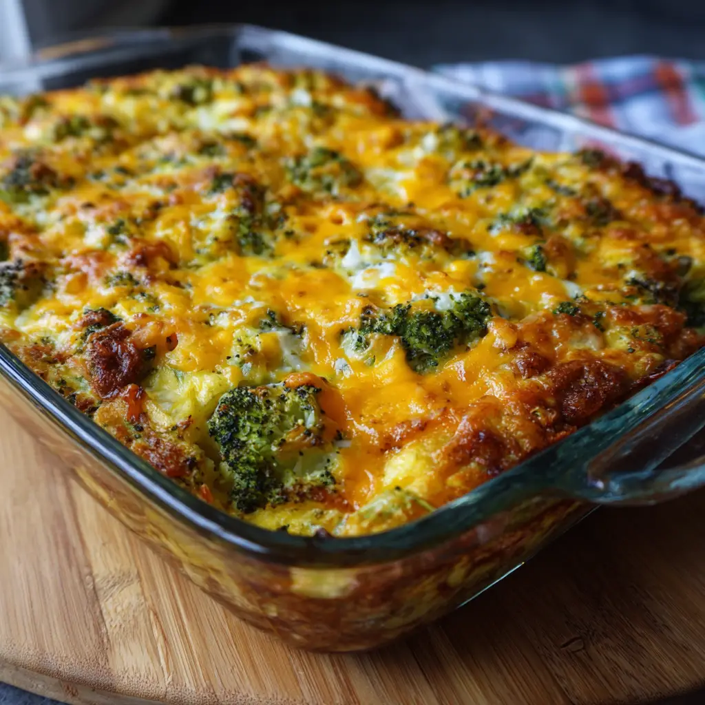 Broccoli and Cheddar Breakfast Casserole
