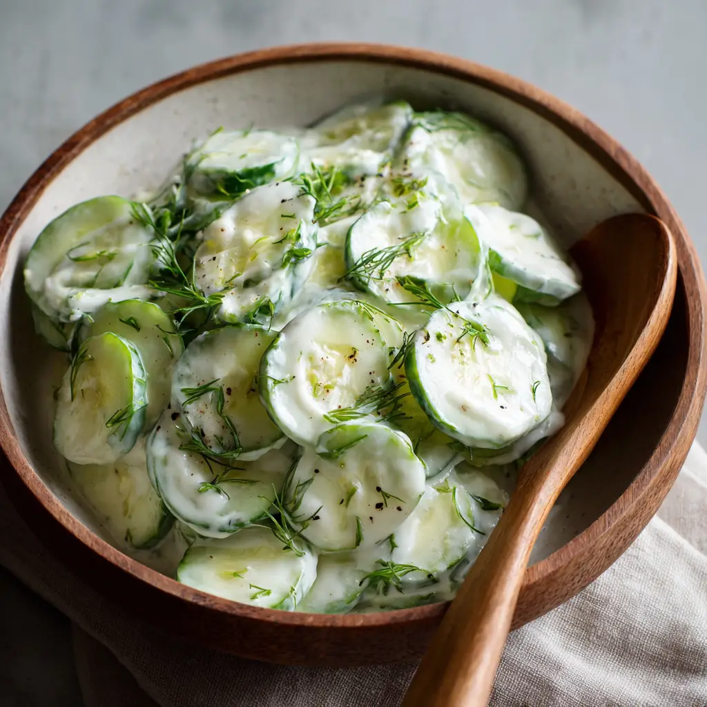 Classic Creamy Cucumber Salad