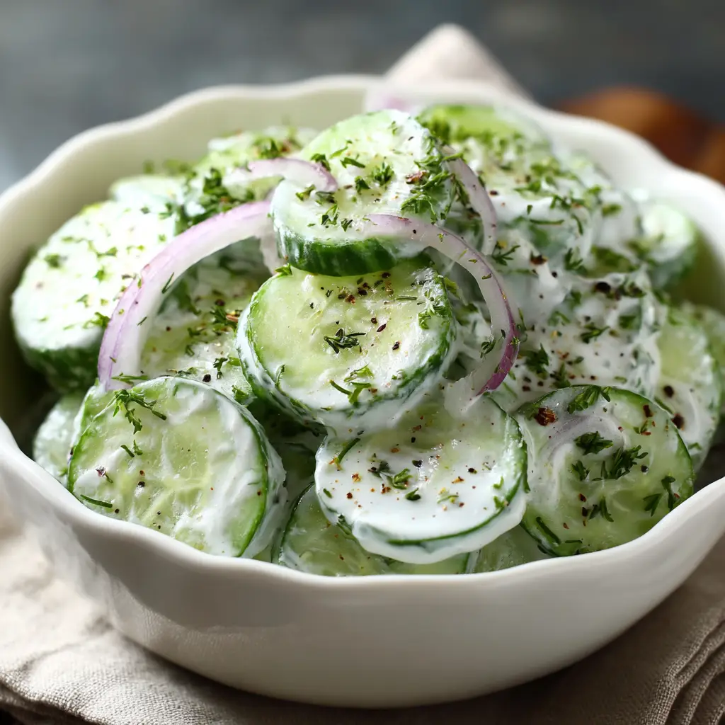 Classic Creamy Cucumber Salad