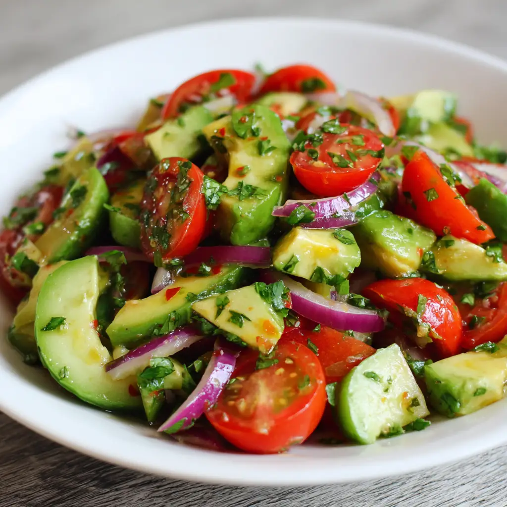 Cucumber Tomato Avocado Salad