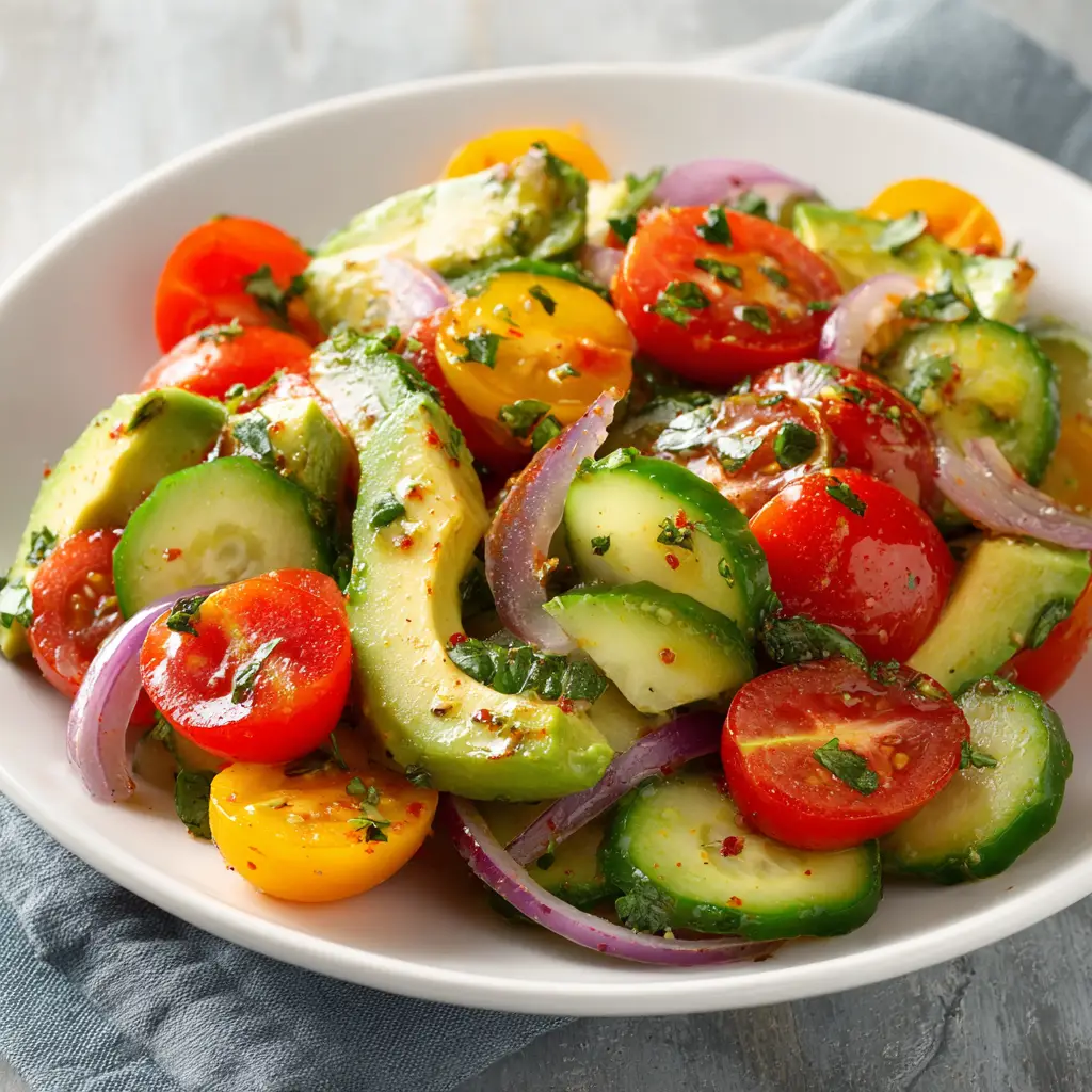 Cucumber Tomato Avocado Salad