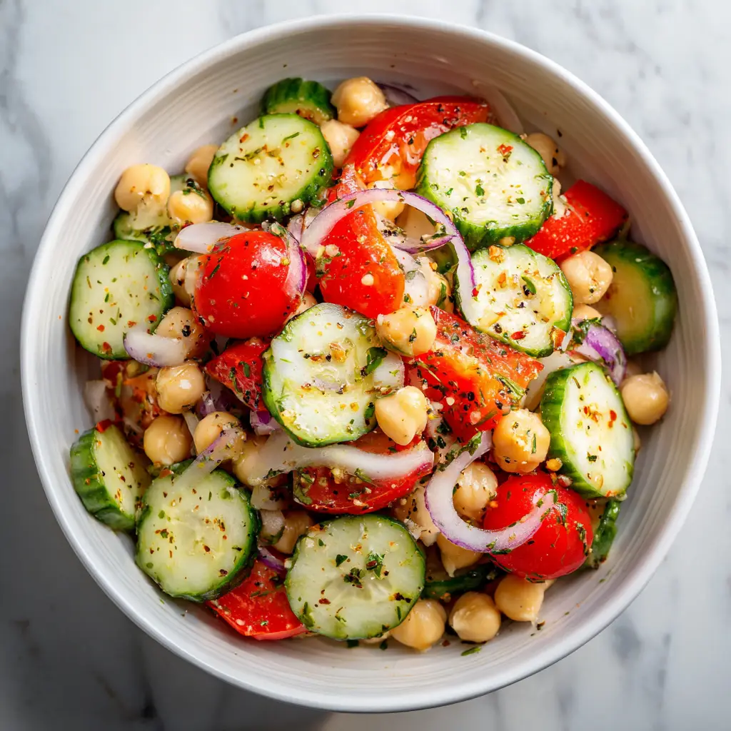 Mediterranean Chickpea Cucumber Salad