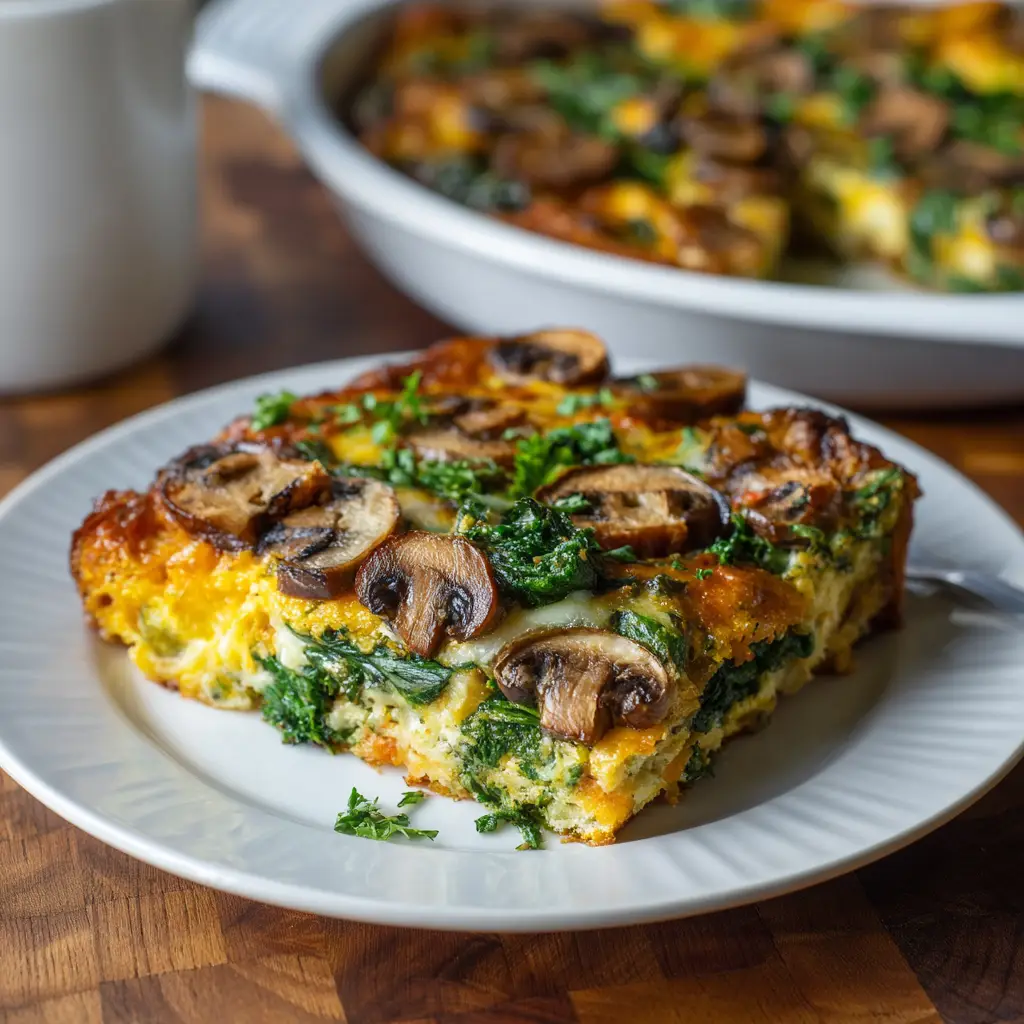 Spinach and Mushroom Breakfast Casserole
