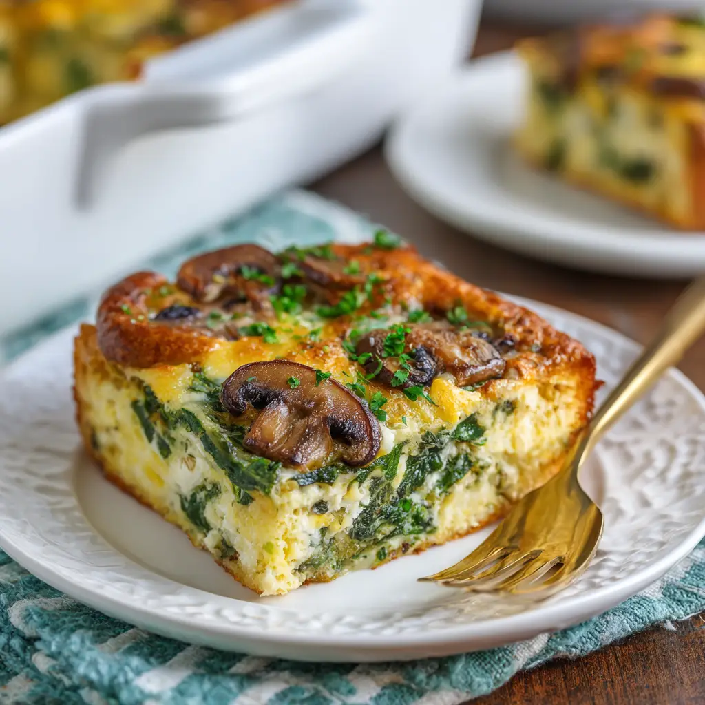 Spinach and Mushroom Breakfast Casserole