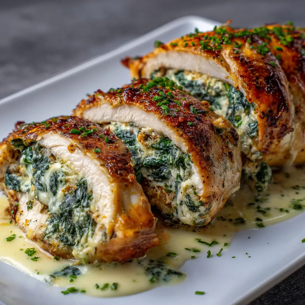 Stuffed Chicken Breast with Spinach & Cheese