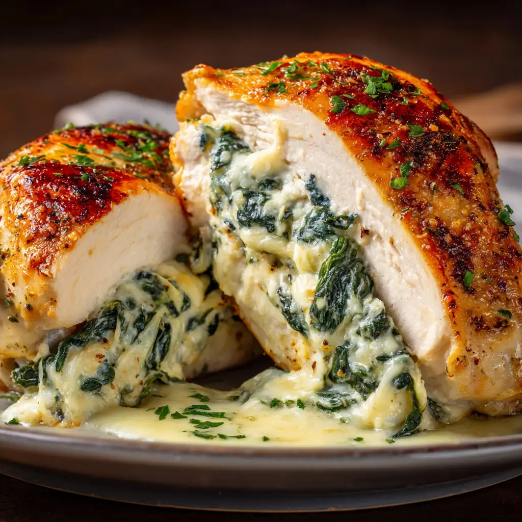 Stuffed Chicken Breast with Spinach & Cheese