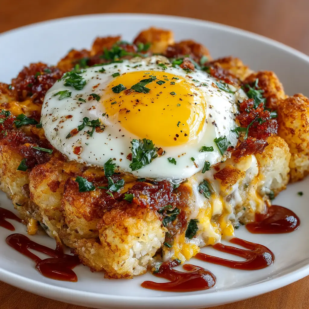 Tator Tot Egg Casserole Breakfast
