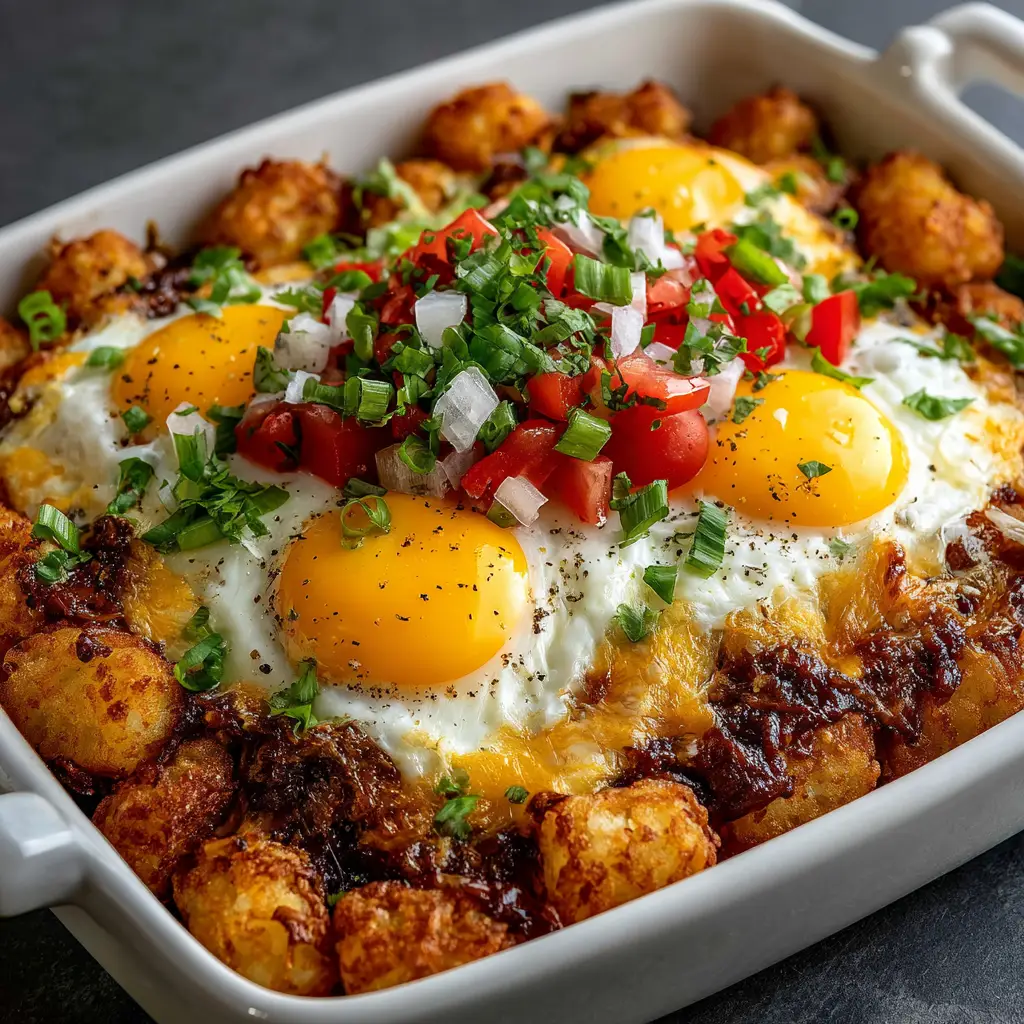 Tator Tot Egg Casserole Breakfast