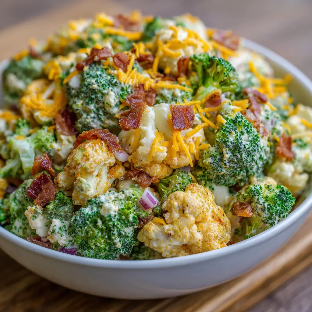 Broccoli Cauliflower Salad