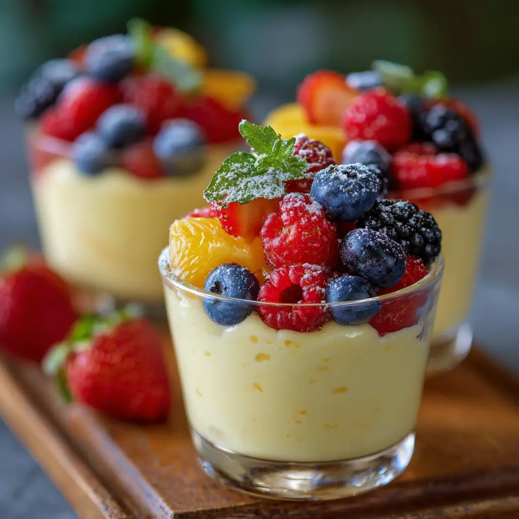 Fruit Salad with Vanilla Pudding