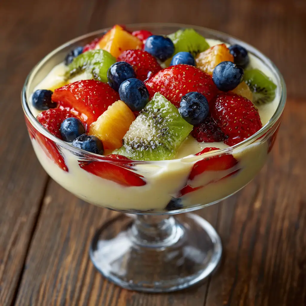 Fruit Salad with Vanilla Pudding