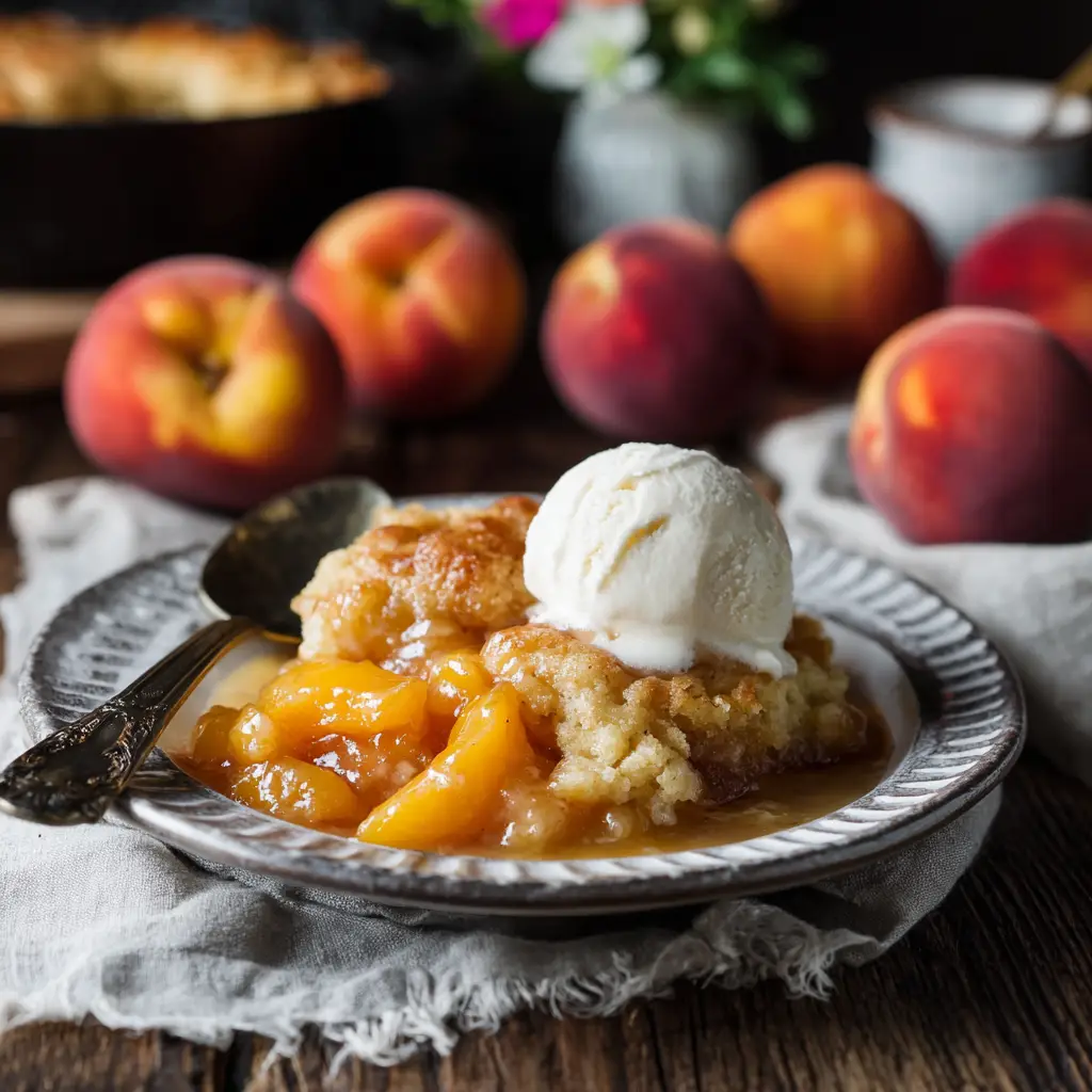 Peach Cobbler with Canned Peaches