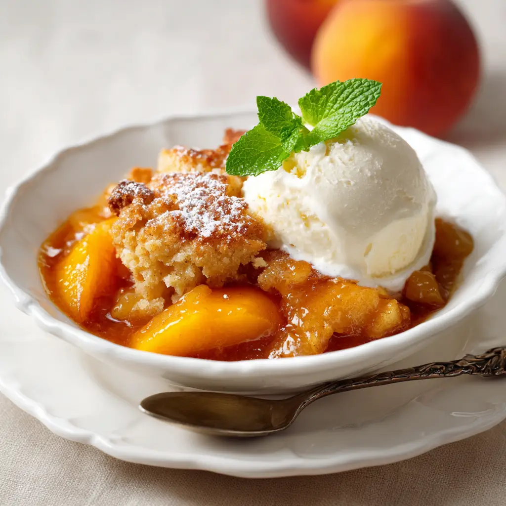 Peach Cobbler with Fresh Peaches