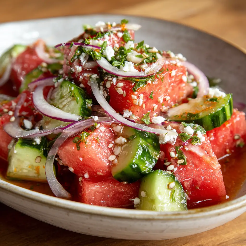 Watermelon Cucumber Salad