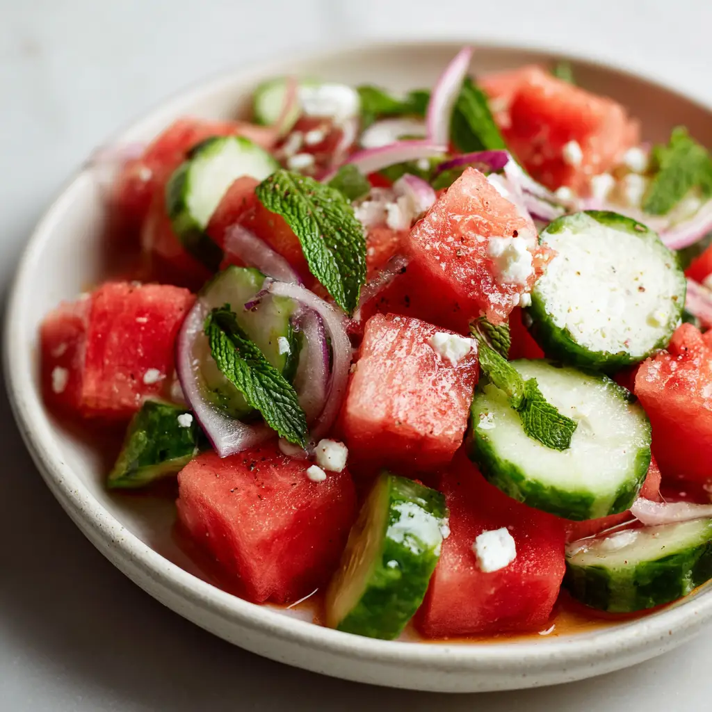 Watermelon Cucumber Salad
