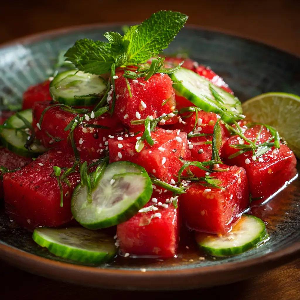 Watermelon Cucumber Salad