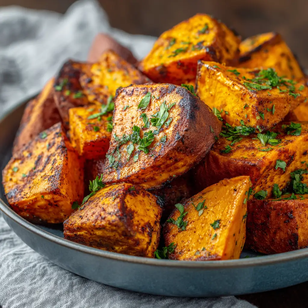 Air Fryer Roasted Sweet Potatoes