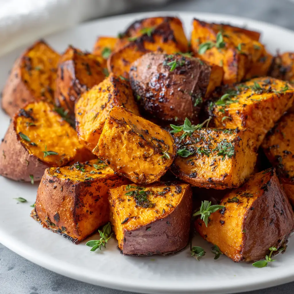 Air Fryer Roasted Sweet Potatoes