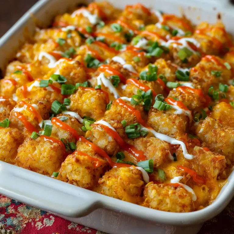 Buffalo Chicken Tater Tot Casserole
