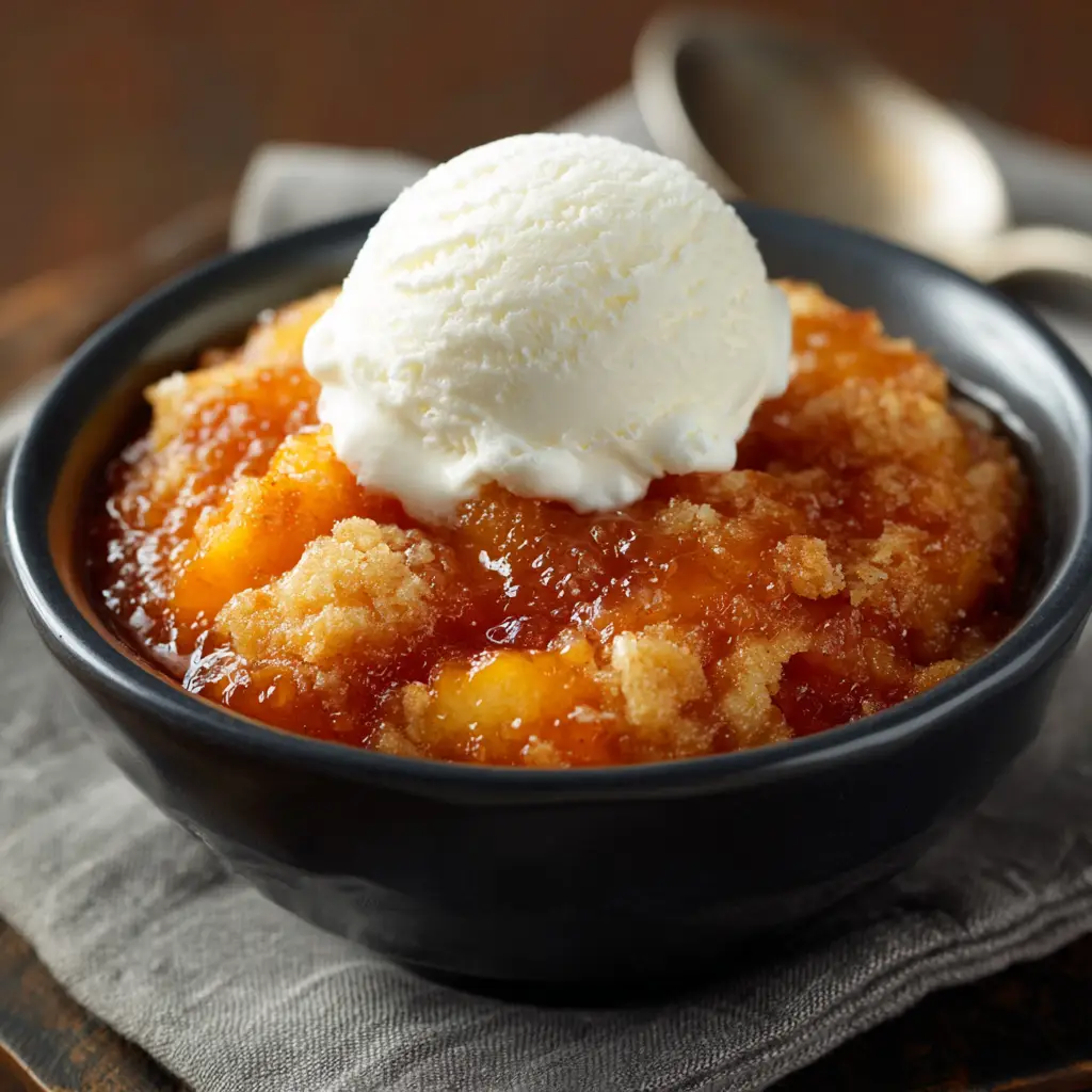 Crockpot Peach Cobbler