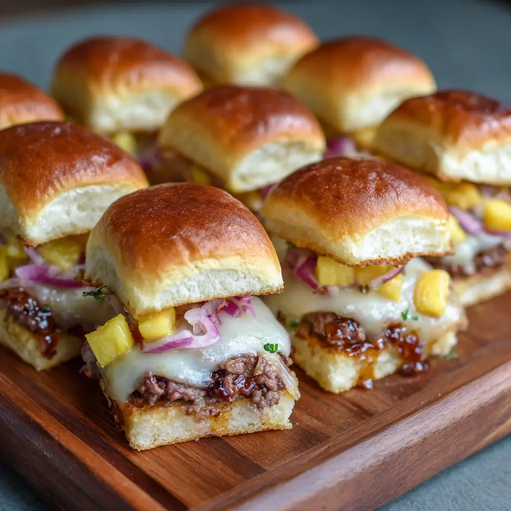 Hawaiian Roll Cheeseburger Sliders
